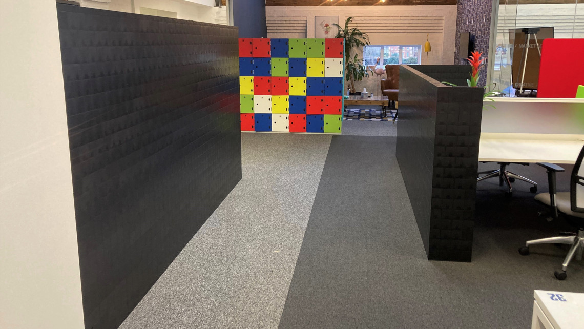 Morph partitions used to create office dividers Morph partitions used to create office dividers