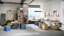 Office layout using Morph Bio with a selection of coloured bricks